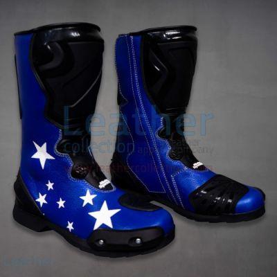 Colin Edwards Motorcycle Boots Blue 2002 WSBK