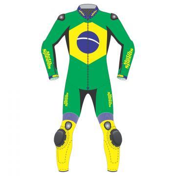 Brazil Flag Supermoto Leathers