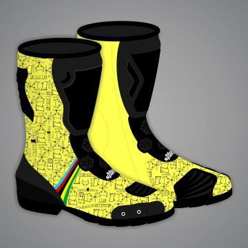 Alvaro Bautista Neon Yellow Motorcycle Boots SBK 2023