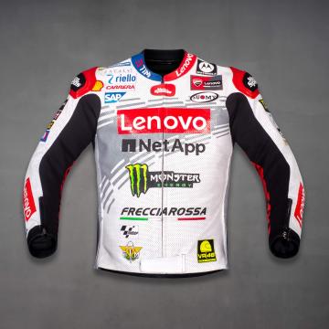 Francesco Bagnaia White Leather Moto Jacket WT 2024
