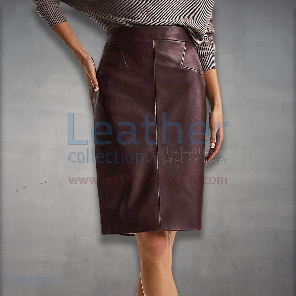 High Waist PU Leather Pencil Skirt