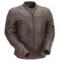 mandarin collar leather jacket