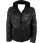 mens leather jacket with hood