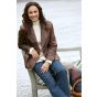 womens leather peacoat