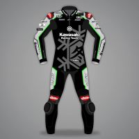 Jonathan Rea Leather Suit Motorcycle Kawasaki Jerez Test 2022 front view