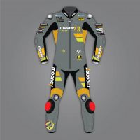 Marco Bezzecchi Ducati Full Leather Suit VR46 Racing Team front view