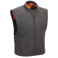 Motorcycle Club Vest with Seamless Back front view