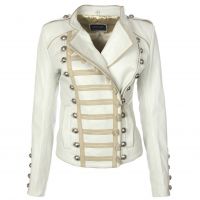 leather jacket white