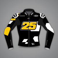 Raul Fernandez Black Leather Riding Jacket Aprilia WT 2022 front view